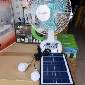 Duravolt 12" Rechargeable Table & Wall Fan with Solar Panel